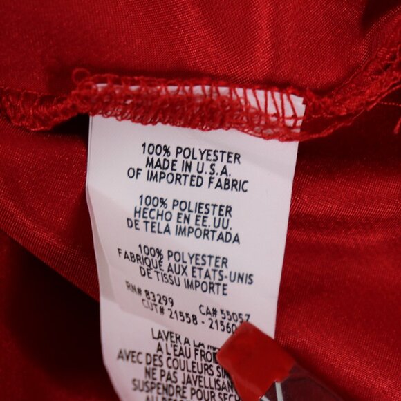 Y2K Bebe Red Satin Slip Midi Dress XS Cowl Neck Spaghetti Straps Made in USA - Picture 9 of 12